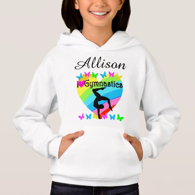 T-SHIRT PERSONALIZADO INCRÍVEL EU AMO GINÁSTICA HOODIE (Frente)