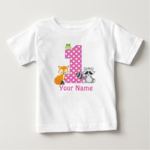 T-shirt personalizado rosa da floresta do primeiro
