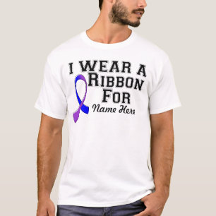T-shirt Personalizar Eu Visto uma Fita Azul e Roxa
