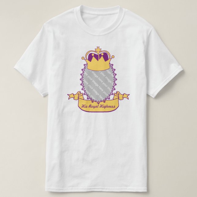 T-shirt personalizável da Coroa da Alteza Real (Frente do Design)