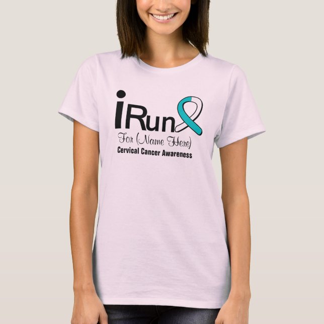 T-shirt Personalizável Eu Corro Para A Consciência Do Canc (Frente)