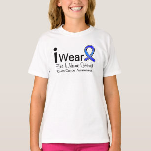 T-shirt Personalizável Eu Visto Fita de Cancer em Dois