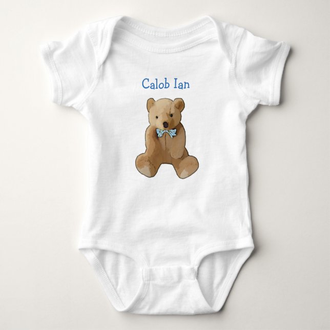 T-shirt Personalize este Bebê de Urso de Teddy Uma Peça (Frente)