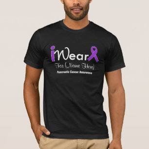 T-shirt Personalize o câncer de pâncreas roxo da fita