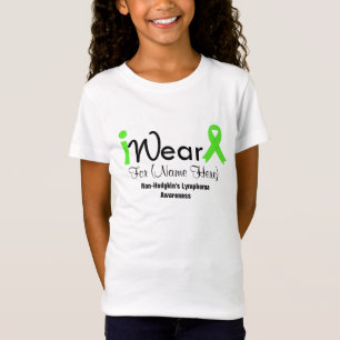 T-shirt Personalize o linfoma Non-Hodgkin do verde limão