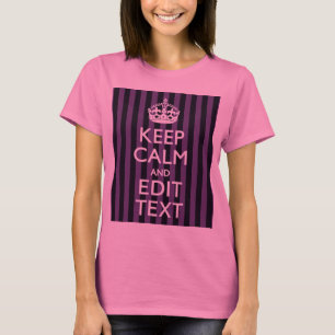T-shirt Personalize-o Mantenha Calmo O Texto Roxo