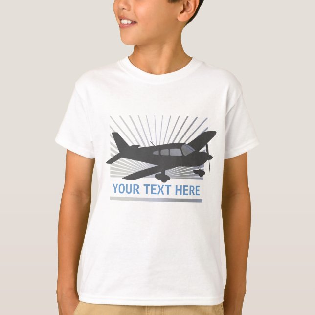 T-shirt Personalize o texto - avião da baixa asa (Frente)