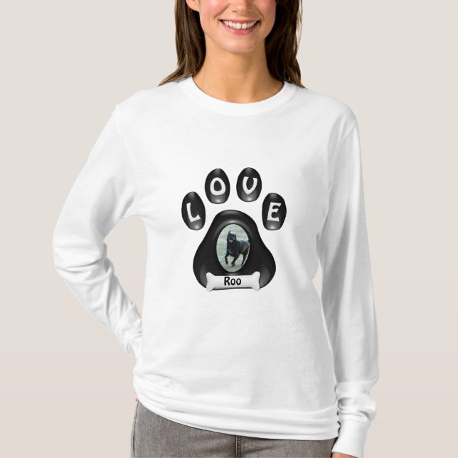 T-shirt (Personalize) pata do cachorrinho com imagem e (Frente)