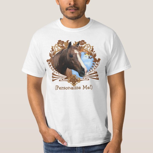 T-shirt Personalize um cavalo (Frente)