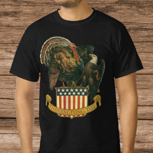 T-shirt Peru de Ação de Graças Vintage, Águia, Bandeira Am