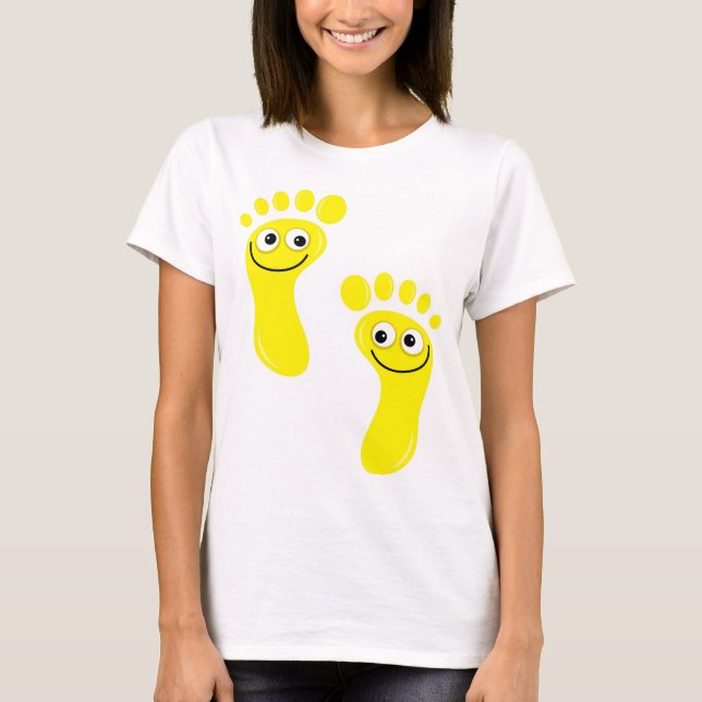 T-shirt Pés amarelos felizes (Frente)