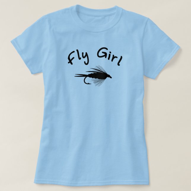 T-SHIRT PESCA COM MOSCA DA MENINA DA MOSCA (Frente do Design)