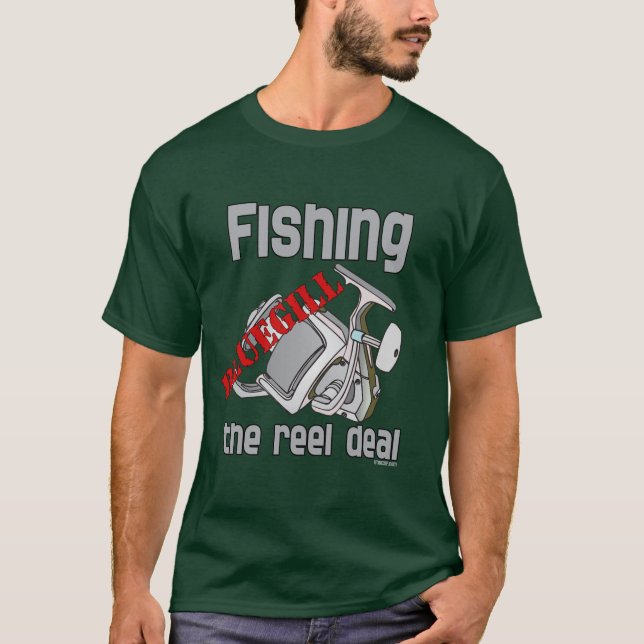 T-shirt Pesca De Bluegill A Reel Nega Pescaria Grave (Frente)