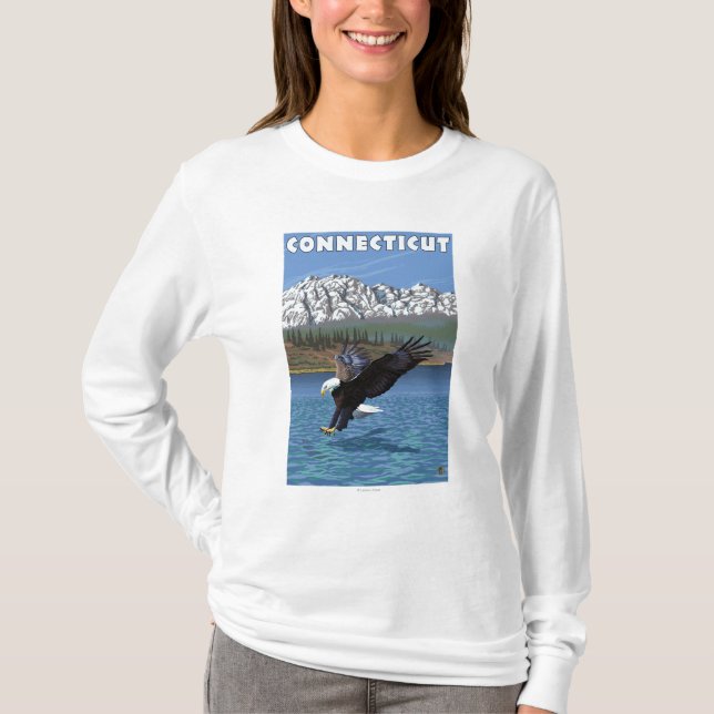 T-shirt Pesca de ConnecticutEagle (Frente)