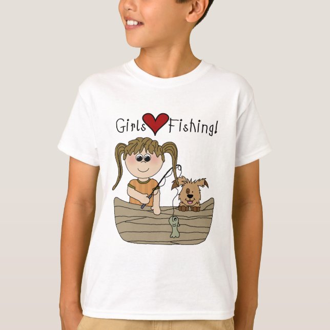 T-shirt Pesca do amor das meninas (Frente)