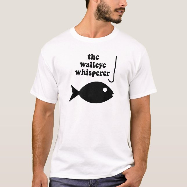 T-shirt pesca do whisperer dos walleye (Frente)