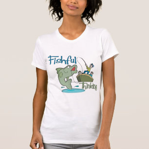 T-shirt Pesca Engraçada - Pensamento Pescado