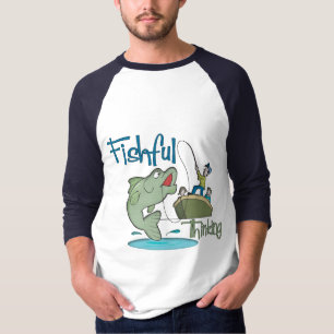 T-shirt Pesca Engraçada - Pensamento Pescado