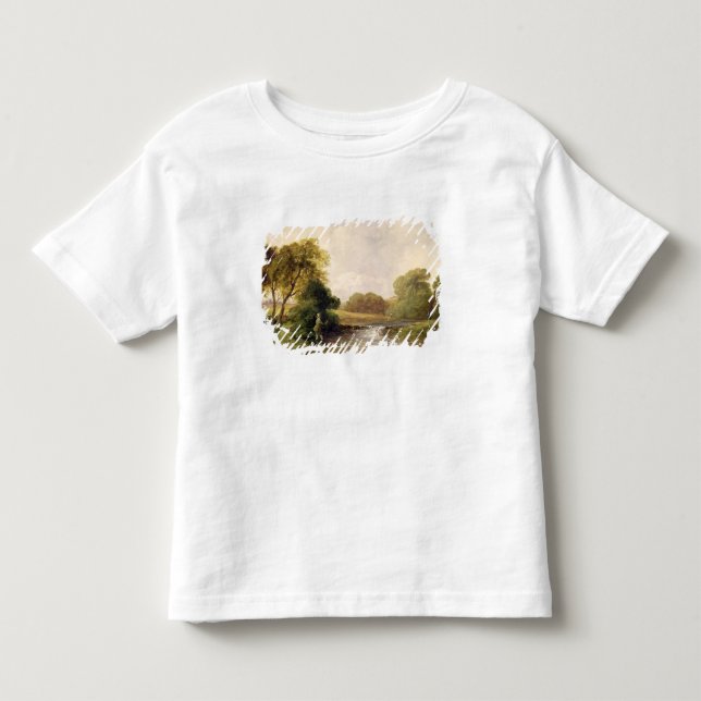 T-shirt Pesca: Jogando um peixe (óleo em canvas) (Frente)