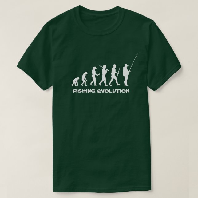 T-shirt Pescador engraçado da evolução da pesca (Frente do Design)