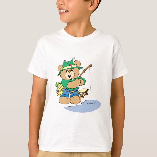 T-shirt Pescador-Urso Feliz (Frente)
