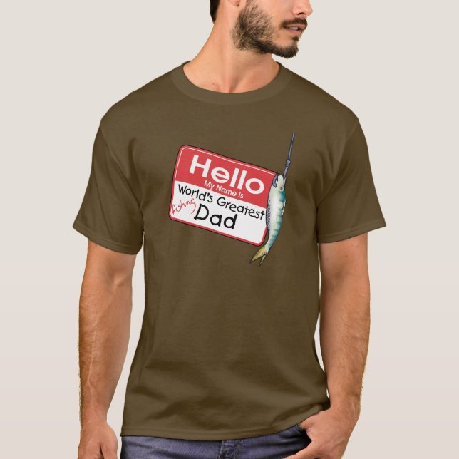 T-shirt Pescar, Olá Meu Nome é (Frente)