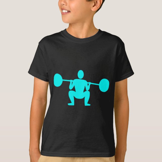 T-shirt Peso Elevador 01 - Ciano (Frente)