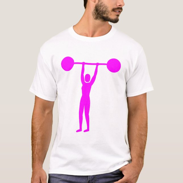 T-shirt Peso Levantando 02 - Magenta (Frente)