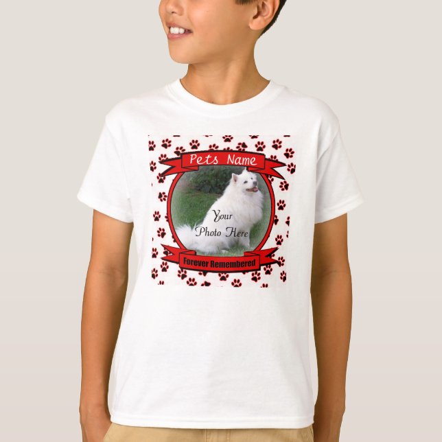 T-shirt Pet Memorial - Nunca Lembrado Keepsael (Frente)
