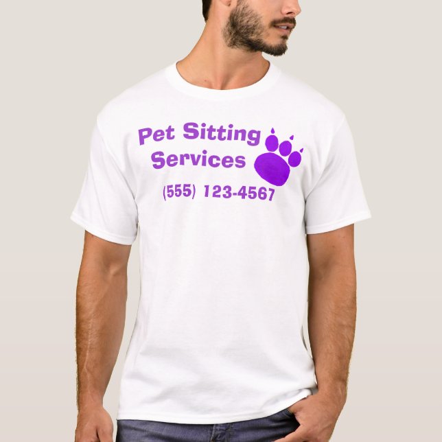 T-shirt Pet Sitting Services Paw Print (Frente)