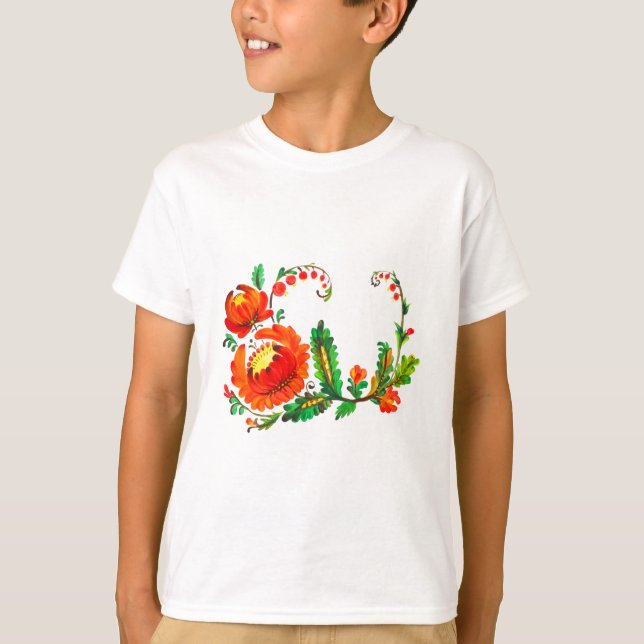 T-shirt Petrykivka - Arte ucraniana (Frente)