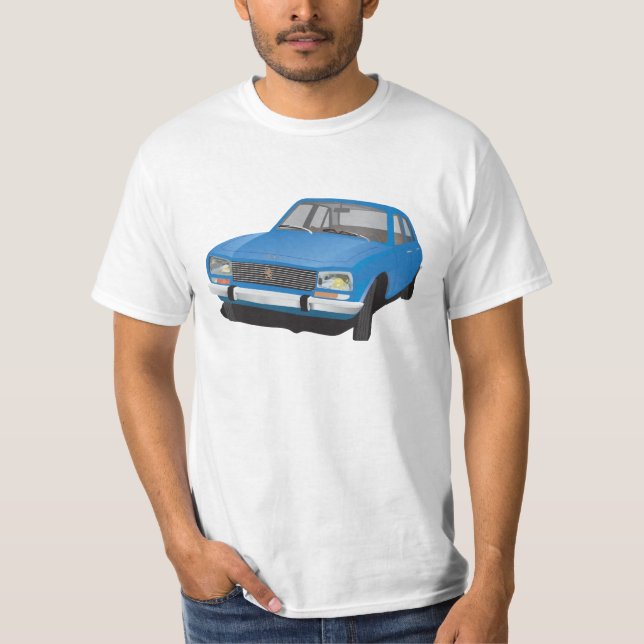 t-shirt Peugeot 504 (azul) (Frente)