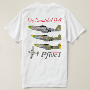T-shirt Pfive1 P-51 "boneca bonita grande 55th "