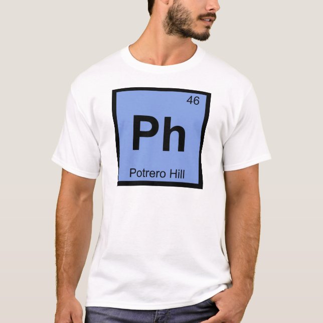 T-shirt Ph - Potrero Hill São Francisco Símbolo da Química (Frente)