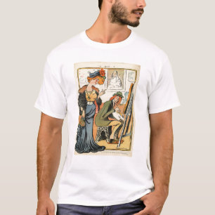 T-shirt Phryne: caricatura do modelo de um artista