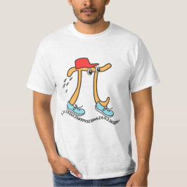 T-shirt Pi de longa execução - Cara Pi engraçada