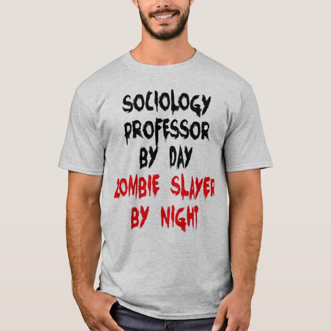 T-shirt Piada Zombie Professor de Sociologia (Frente)