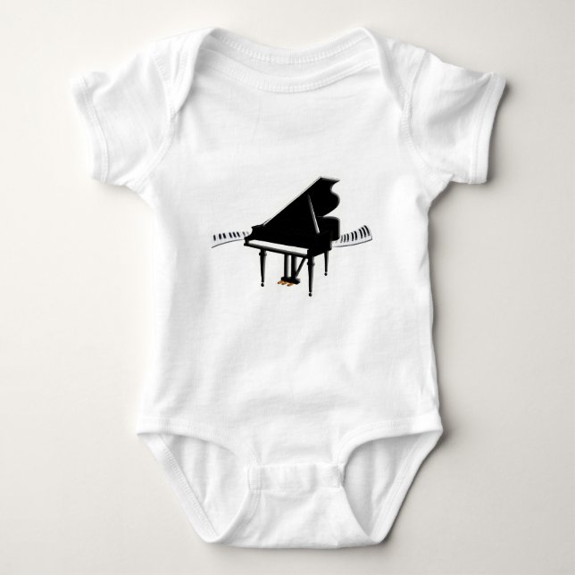 T-shirt Piano de cauda e teclado (Frente)