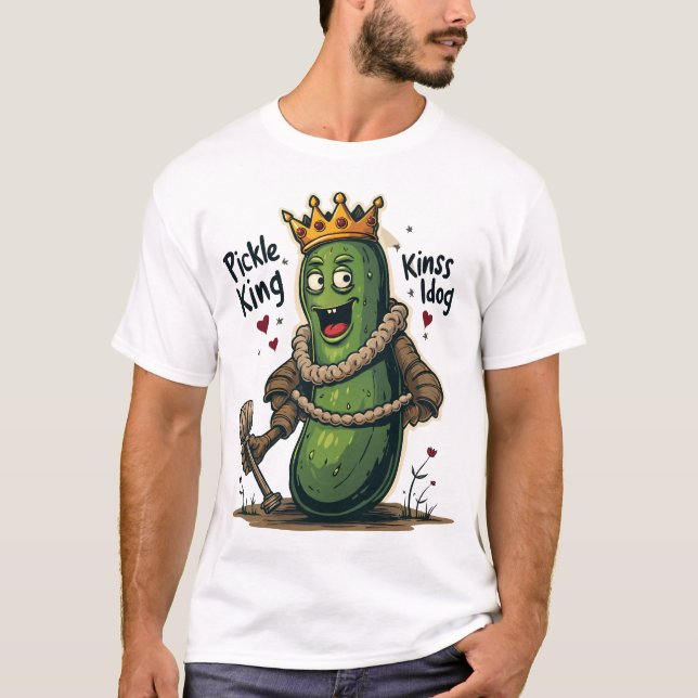 t-shirt Pickle King - Engraçado Cartoon Pickle Roy (Frente)