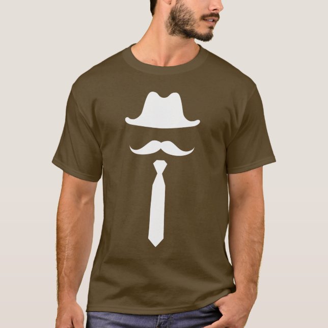 T-shirt Pictograma de bigode e cowboy (Frente)