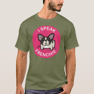 T-shirt Pied rajado cor-de-rosa eu falo Frenchie