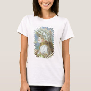 T-shirt Pierre A Renoir Jovem de chapéu de renda