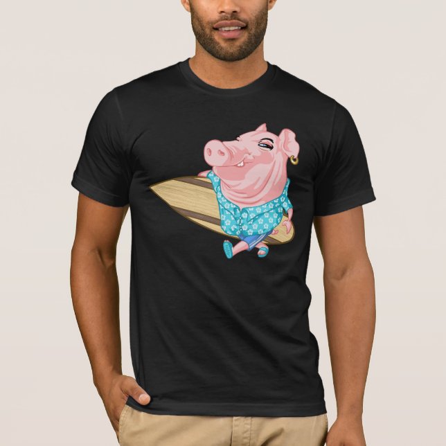T-shirt Pig surfar (Frente)