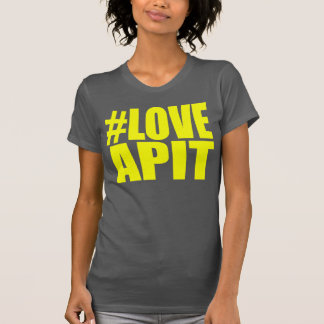 T-shirt Piloto do amarelo da mulher do #LOVEAPIT - o OUTRO