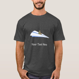 T-shirt Piloto Militar Voando Papel Engraçado Avião Jato