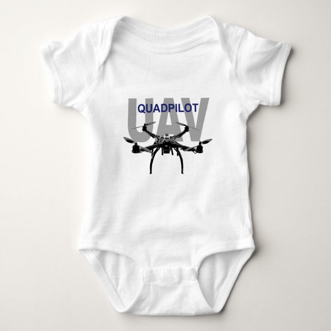 T-shirt Piloto quadpiloto UAV Quadcopter (Frente)