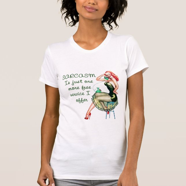 T-shirt Pin do sarcasmo acima da menina (Frente)