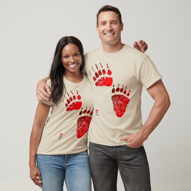T-shirt Pinças do Urso Vermelho (Frente e Traseira) - Teto (Unissex)