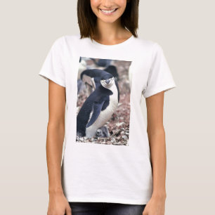 T-shirt Pinguim Ave Fofa Animal Preto Branco Água