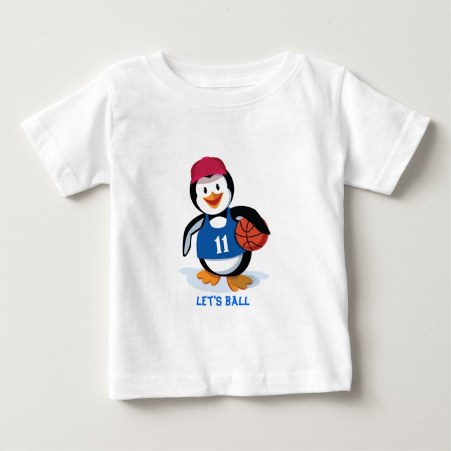 T-shirt Pinguim bonito do basquetebol (Frente)